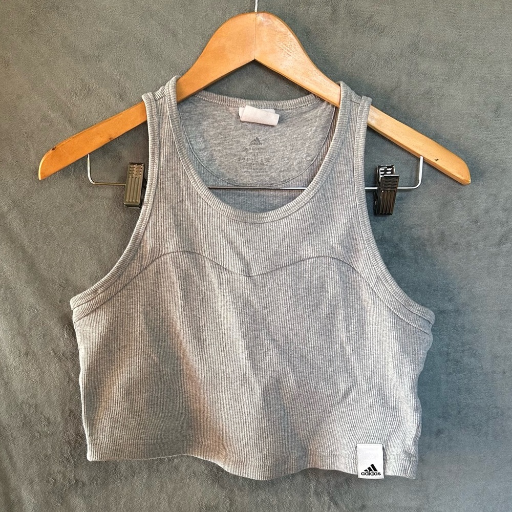 Adidas Women's Light Gray Crop Top